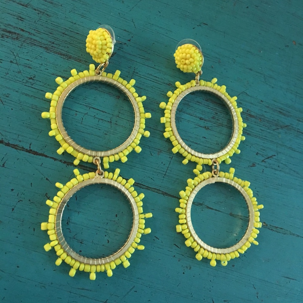 Sugarfix by BaubleBar Yellow Beaded Hoop Earrings